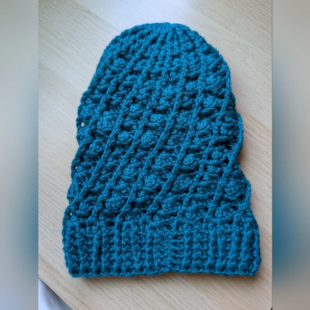 Handmade Blue Knit Beanie